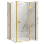 REA/S - Sprchový kout Atlas 100x80 Brush Gold vpravo KPL-K4375