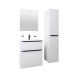 Mereo Mailo, koupelnová skříňka 81cm, bílá, mat, černé madlo CN541SB
