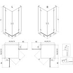MEXEN/S - Mist-H L Duo sprchový kout dveře křídlové 95 x 75, transparent, měď kartáčovaná 8A5L-095L-075P-65-00