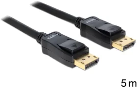 DeLock Kabel DisplayPort černá / Propojovací kabel / samec - samec / 5 m / 10,8 Gbit/s (82425)