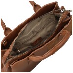 Luxusní dámská koženková kabelka do ruky Coveri Korina, hnědá