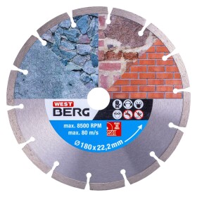 Kotouč diamantový, segmentový, 180mm, 22,2mm, WESTBERG