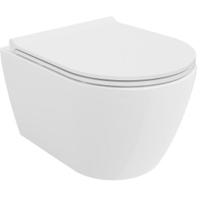 MEXEN/S - Carmen Závěsná WC mísa Rimless Tornado včetně sedátka s slow slim, duroplast, bílá lesk 30880500T
