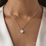 Royal Fashion náhrdelník 14k zlato Vermeil GU-DR20246N-ROSEGOLD-MOONSTONE-TOPAZ