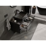 MEXEN/S - Orio koupelnová skříňka pod umyvadlo 100 cm s deskou, 2 zásuvky, černá lesk 91A10-10047-2-BFFC70