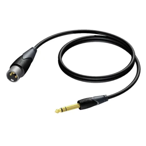 Procab CLA724/1.5 XLR(M) - Jack 6,3mm(M) / Audio kabel / Stereo / 1,5 m (1KPCL068)