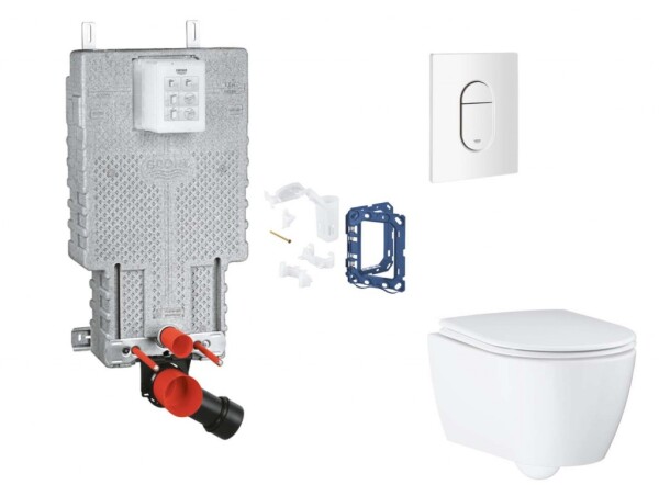 GROHE - Uniset Set předstěnové instalace, klozetu, sedátka SoftClose, tlačítka Arena Cosmopolitan a sady pro vhazování tablet, alpská bílá SANI15BB3127