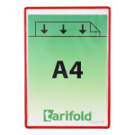 Djois rámeček s kapsou samolepicí, A4, otevřený shora, nepermanentní, červený, 5 ks