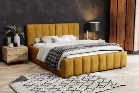 FRONTI Postel MODEL 10 180x200 hořčicová - MAGIC VELVET 2212