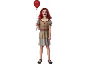 MaDe 09300 - Šaty na karneval - strašidelný klaun, 110- 120 cm