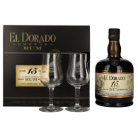 El Dorado 15y 43% 0,7 l (dárkové balení 2 sklenice)