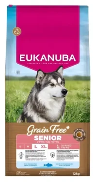 Eukanuba Grain Free Senior Large Giant Breed Ocean fish 12 kg / Granule pro psy / pro starší velká a obří plemena (113511)