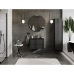 MEXEN/S - Rivel koupelnová skříňka 70 cm s umyvadlem Otis, 2 zásuvky, reliéf , černá mat 91A20-07047-2-BFF71-W18M71