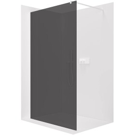 CERANO Sprchová zástěna Walk-in Onyx Round L/P - 8 mm - kulatá vzpěra - bílá matná, grafitové sklo - 120x200 cm