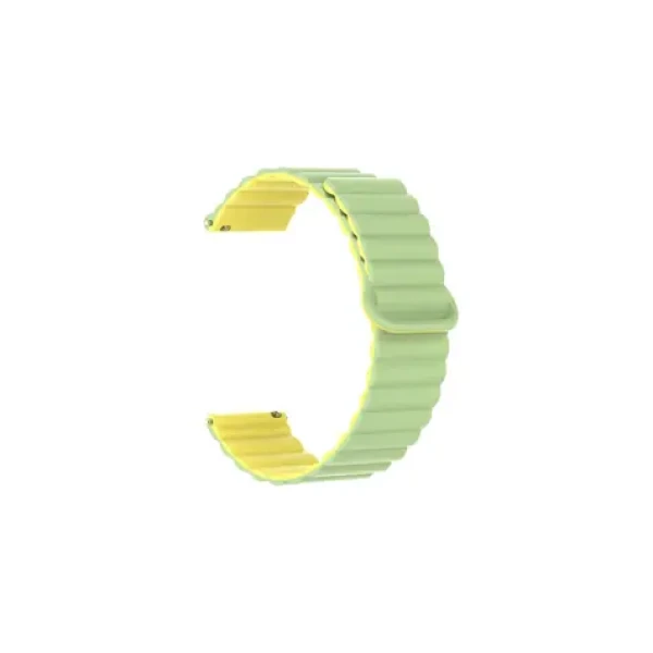 Aligator Řemínek silikonový magnetický / 22mm / zeleno-žlutý (22AW0034)