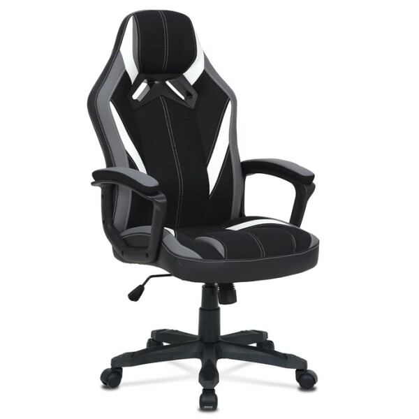 Herní křeslo, houpací mechanismus, černá látka, KA-Y326 GREY