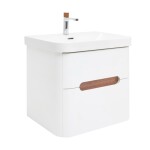 Koupelnová skříňka s umyvadlem a baterií SAT Fusion 57,5x53x45 cm bílá matná mat SATFUSION260WUBA SATFUSION260WUBA