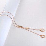 Ocelový náhrdelník se zirkony Bernarda Gold - chirurgická ocel, Zlatá 40 cm + 5 cm (prodloužení)