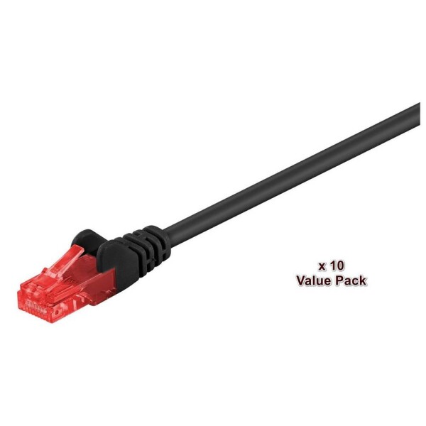 MicroConnect V-UTP6005SVP RJ45 síťové kabely, propojovací kabely 0.5 m černá 10 ks
