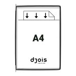 Djois závěsný rámeček kapsou, A4, otevřený shora, černé, 10 ks