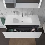 DURAVIT - L-Cube Umyvadlová skříňka 40x122x48 cm, 1 zásuvka, lesklá bílá LC614302222