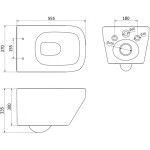 MEXEN - Riva Závěsná WC mísa Rimless Tornado, bílá lesk 3363XX00T