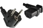 MicroConnect Síťový napájecí kabel Schuko 90° úhel - C13 270° úhel 1.8m černá (PE010518L)