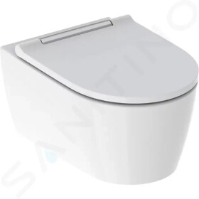 GEBERIT - ONE Závěsné WC se sedátkem softclose, TurboFlush, KeraTect, bílá/chrom 500.202.01.1