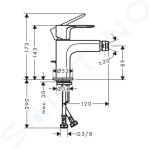 HANSGROHE - Rebris E Bidetová baterie s výpustí, matná černá 72213670