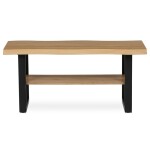 Stůl konferenční, 120x60x55 cm, MDF deska, dekor divoký dub, kov, police, černý lak