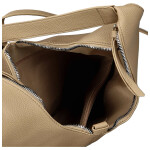 Módní dámská koženková kabelka na rameno Marixa, béžová