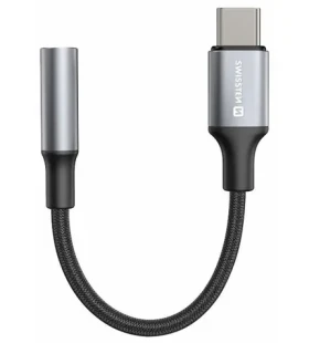 SWISSTEN TEXTILE Audio adaptér USB-C (M) - 3.5mm Jack 0.15m černá (73502311)