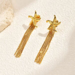 Náušnice s motivem mořské hvězdice Suzanne - chirurgická ocel, Zlatá