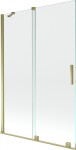 MEXEN/S - Velar Dvoukřídlá posuvná vanová zástěna 120 x 150 cm, transparent, zlatá 896-120-000-01-50