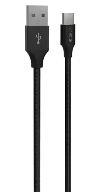 Devia Gracious Woven nabíjecí kabel černá / Kabel USB-A - USB-C / Textilní opletení / 1 m (6938595337062)