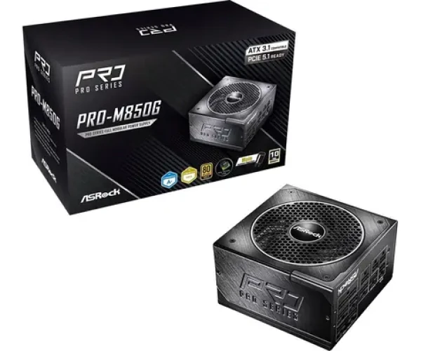 ASRock PRO-M850G černá / Zdroj ATX / 850 W / 80 PLUS Gold (90-UXR085-GFEAA2)