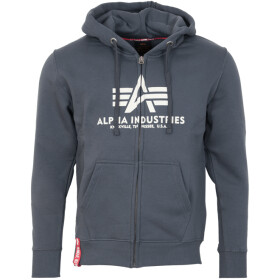Alpha Industries Mikina Basic Zip Hoody grey black XXL