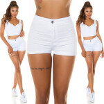 Dámské džínové krátké kraťasy S385-1A Bílá - In-style Fashion bílá L