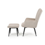 Relaxační křeslo, béžová, manšestrová látka, AK-L7285 CRM6