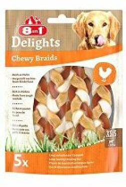 Pochoutka 8in1 Delights Chewy Braids XS/S 75g