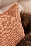 Ib Laursen Povlak na polštář Tone-in-Tone Rust Stripes 35 × 80 cm, oranžová barva, textil