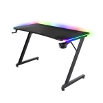 Trust GXT 710 Luminus Pro RGB černá / Herní stůl / RGB podsvícení / bezdrátová nabíječka / 120x60x74 cm (25419)