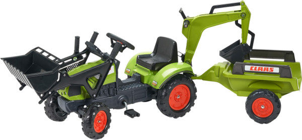 Traktor šlapací Claas Arion 410 s přední a zadní lžící a val - Alltoys Falk