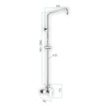 Mereo Nástěnná sprchová baterie Viana 150 mm se sprchovou tyčí bez příslušenství CBE60104S