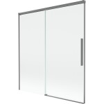 MEXEN/S - Rox vanová zástěna 2-křídlová posuvná 150 x 150, transparent, grafit metal 8C9-150-001-95-00