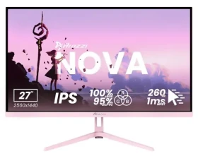 27" Arozzi NOVA 27T2K260 růžová / Monitor / IPS / 2560x1440 / 260Hz / 1ms / 2x HDMI / 2x DP (AZ-NO-27T2K260-PNK)