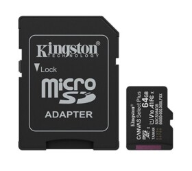 KINGSTON 64GB microSDXC CANVAS Select Plus Memory Card 100MB read - UHS-I class 10 Gen 3