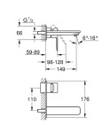 GROHE - Lineare Umyvadlová baterie pod omítku, 2-otvorová instalace, kartáčovaný Hard Graphite 19409AL1