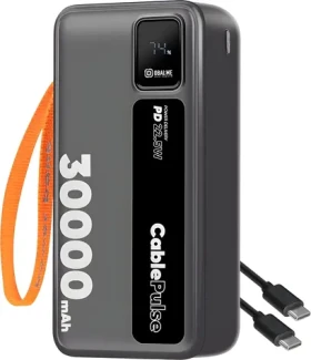 Obal:Me CablePulse 30000mAh 22,5W černá / Powerbanka / integrované kabely / USB-C / USB-A (57983127973)
