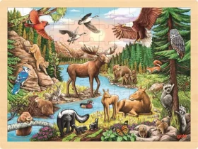 GOKI Dřevěné puzzle Divoká příroda Severní Ameriky